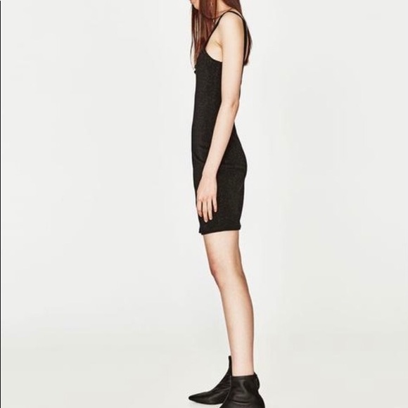 Zara Black shimmery lace up mini dress - Picture 3 of 11
